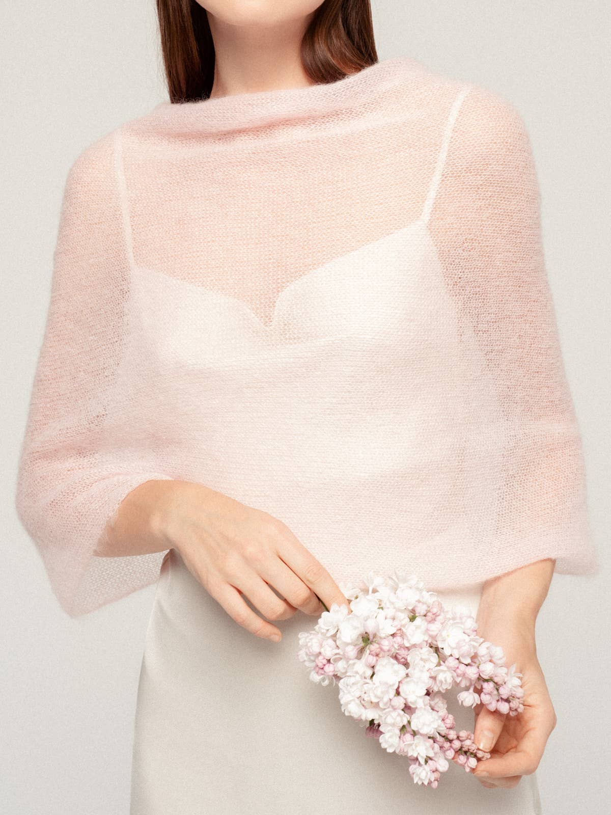 WOOL HOUSE - Wholesale Wrap - Women's - Mohair Wrap Modern Wedding Shrug / EMMA20