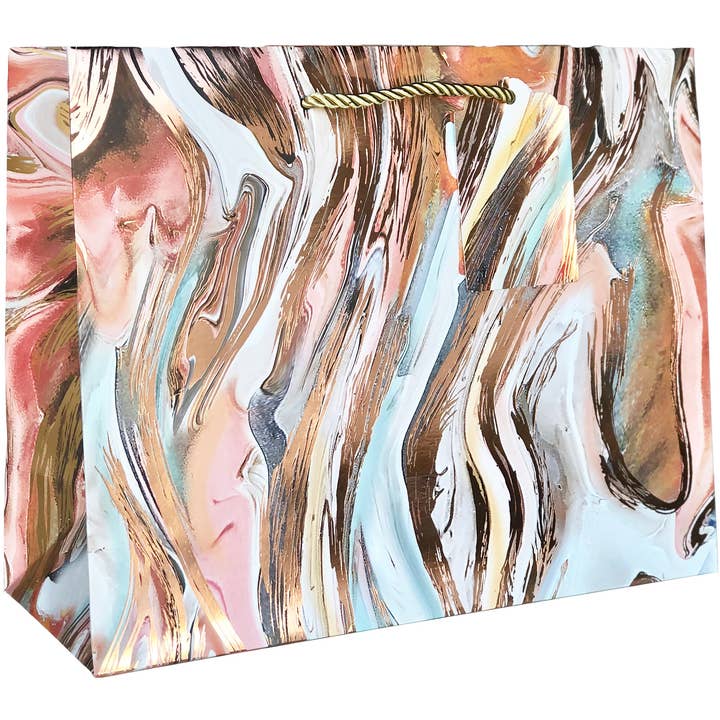 Jillson & Roberts - Wholesale Gift Bag - Marbleized Magic Bronze Tote - Large