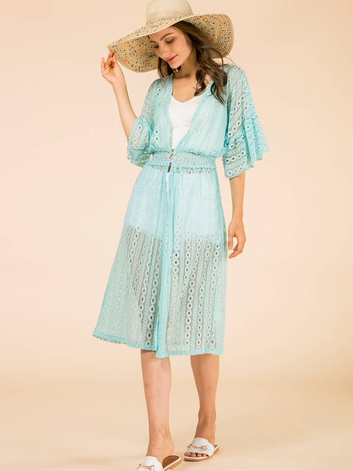 CU2110 Archer Eyelet Long Cover-up for wholesale by JNC RT (Jen & Co. Outlet)