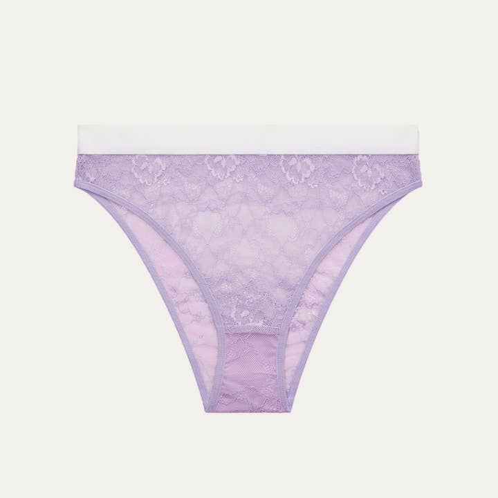 Lace High Waisted Brief - Lilac for wholesale by Lemonade Dolls