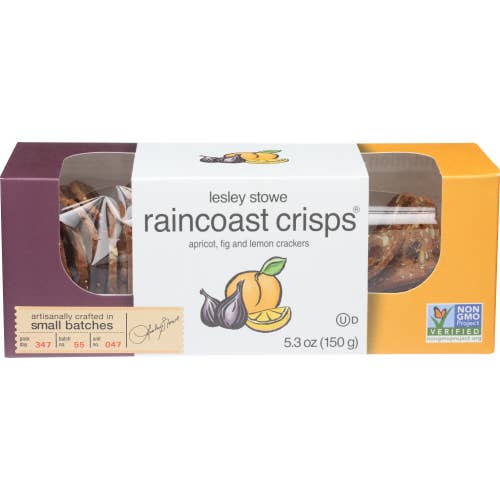 KeHE Distributors, LLC - Wholesale Crackers - Lesley Stowe Raincoast Crisps- Apricot, Fig & Lemon, 5.3 oz