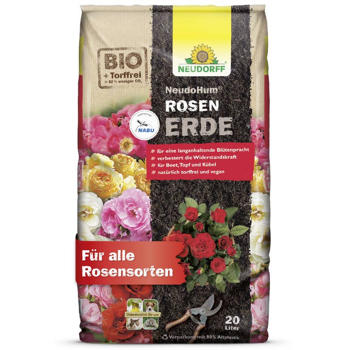 NeudoHum Terreau pour rosiers – Terreau spécial sans tourbe pour rosiers – Substrat de plantation riche en nutriments pour des plantes vigoureuses et des fleurs abondantes – Pour parterres et pots pour la vente par Oasis of Life