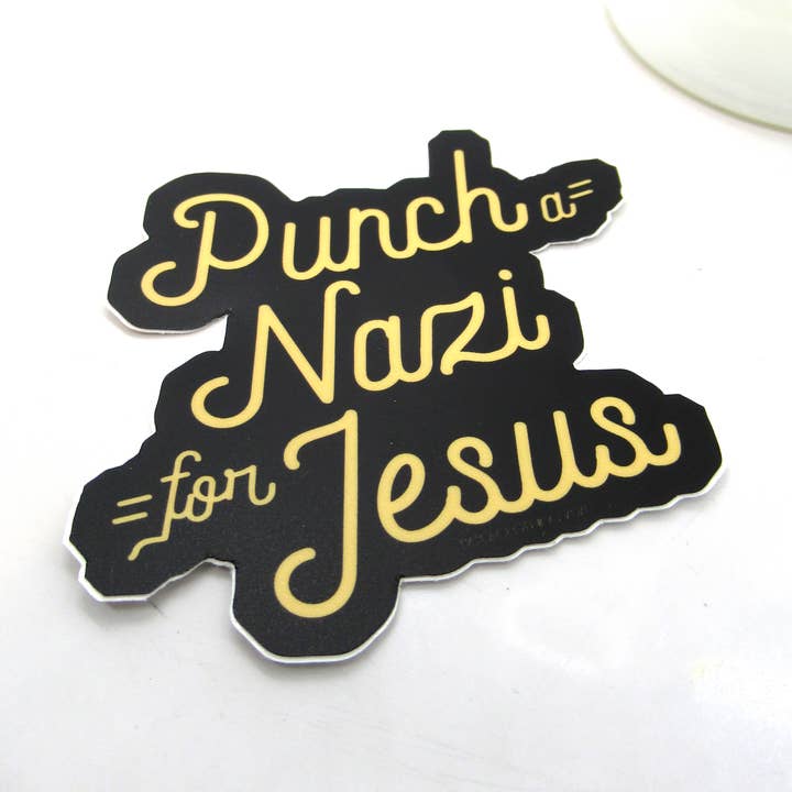 Autocollant Punch a Nazi pour la vente par Beqi Clothing