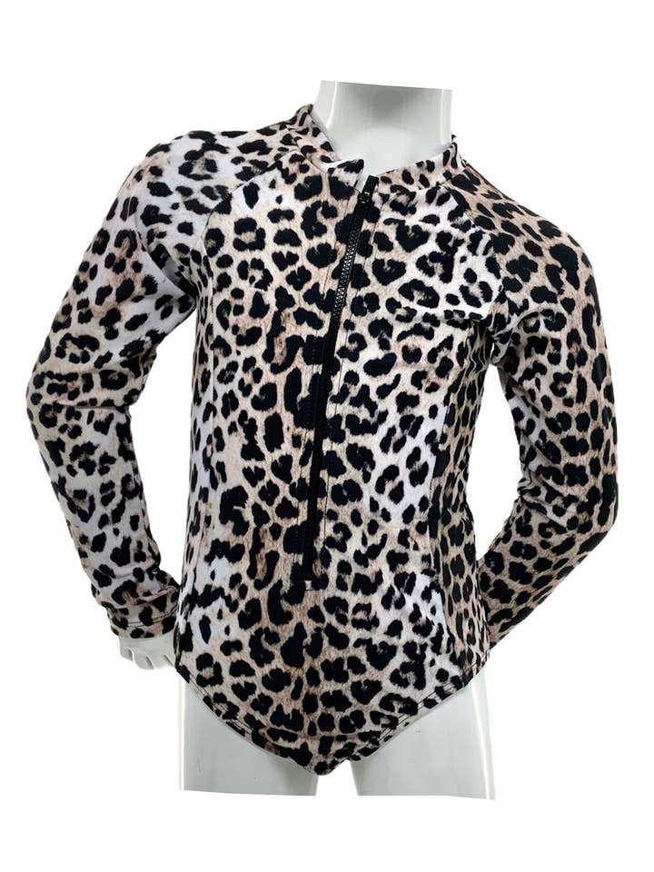 Girls Rashguard Swim w/front zipper - K4802 Cat for wholesale by MARINA WEST SWIM