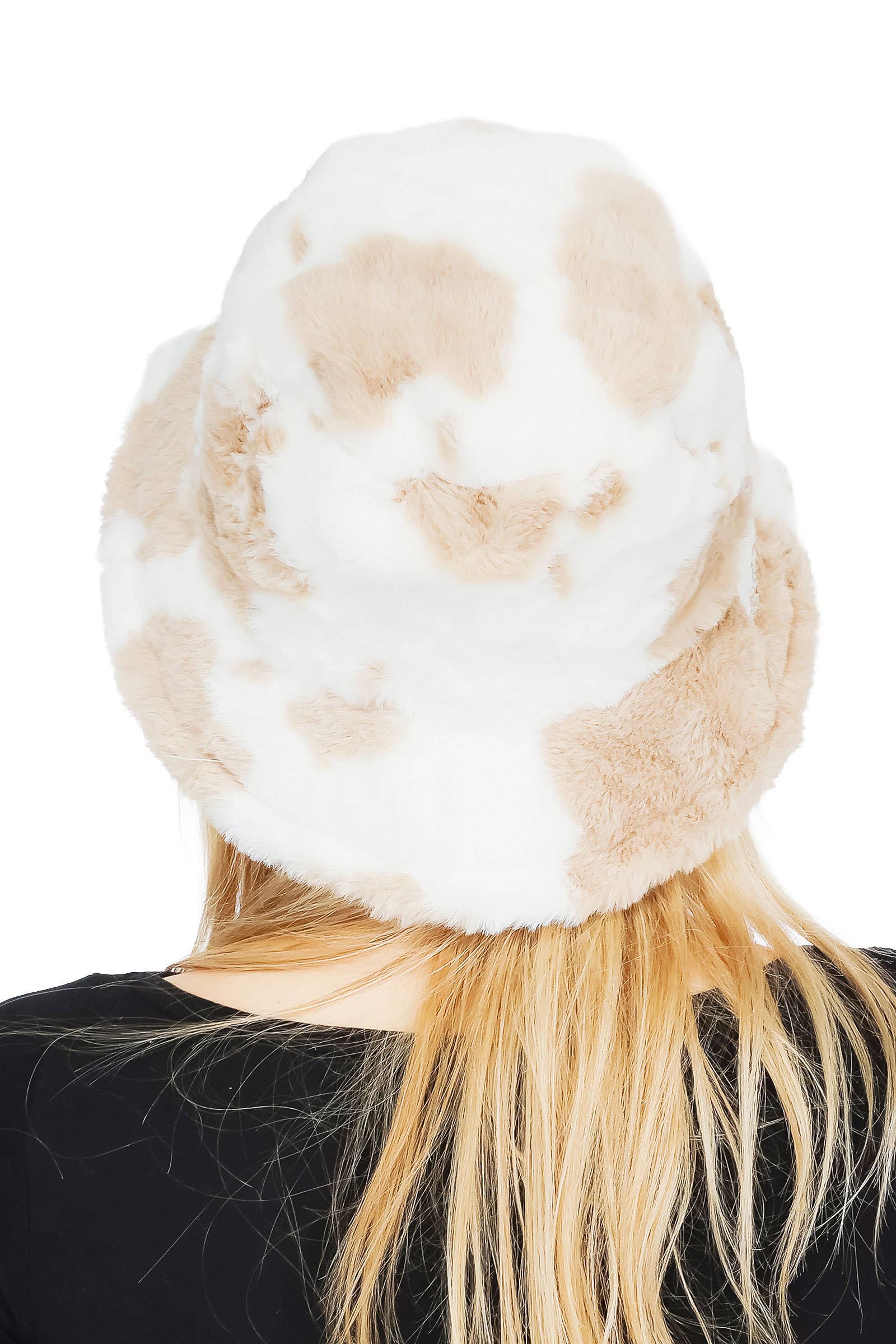 Cap Zone - Wholesale Bucket Hat - Women's - Cow Print Fluffy Faux Fur Bucket Hat16