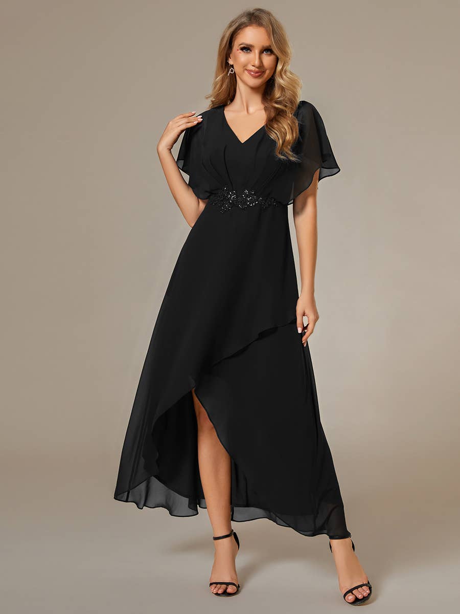 Ever-Pretty - Wholesale Dress - Women's - Chiffon Evening Dress with Short Sleeves10