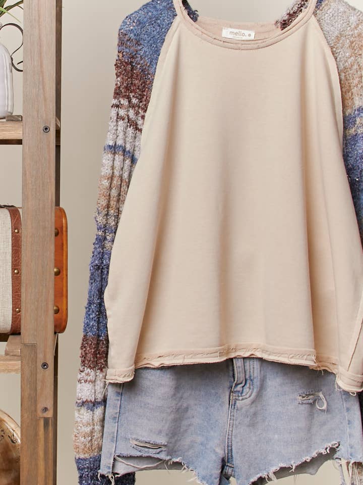 Cream Multi Fabric Layered Knit Sweater for wholesale on Faire