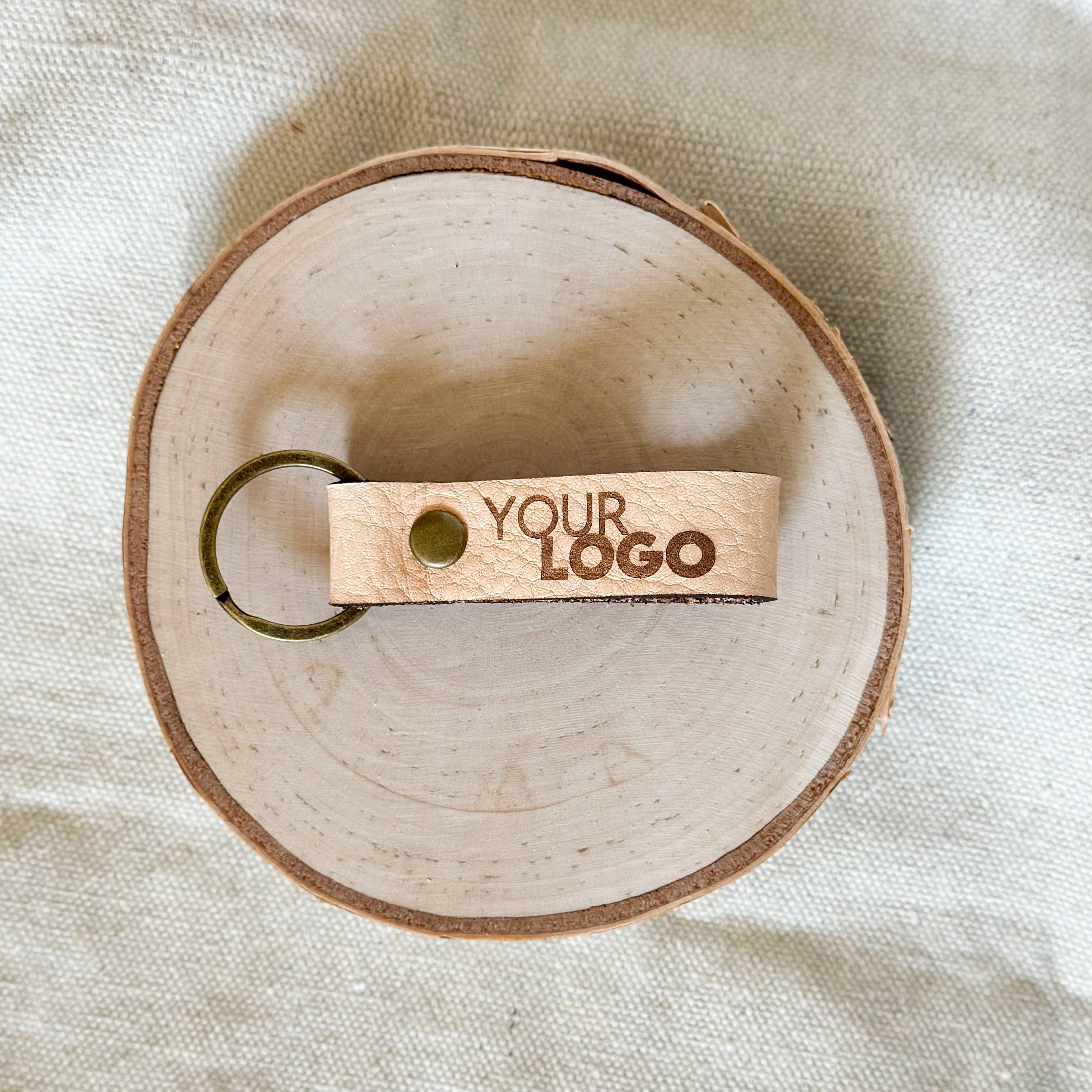 Crown Leatherworks - Wholesale Keychain - Unisex - Custom Leather Keychain | Your Logo Phrase Words or Design2