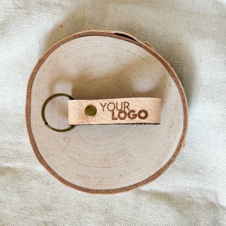 Crown Leatherworks - Wholesale Keychain - Unisex - Custom Leather Keychain | Your Logo Phrase Words or Design2