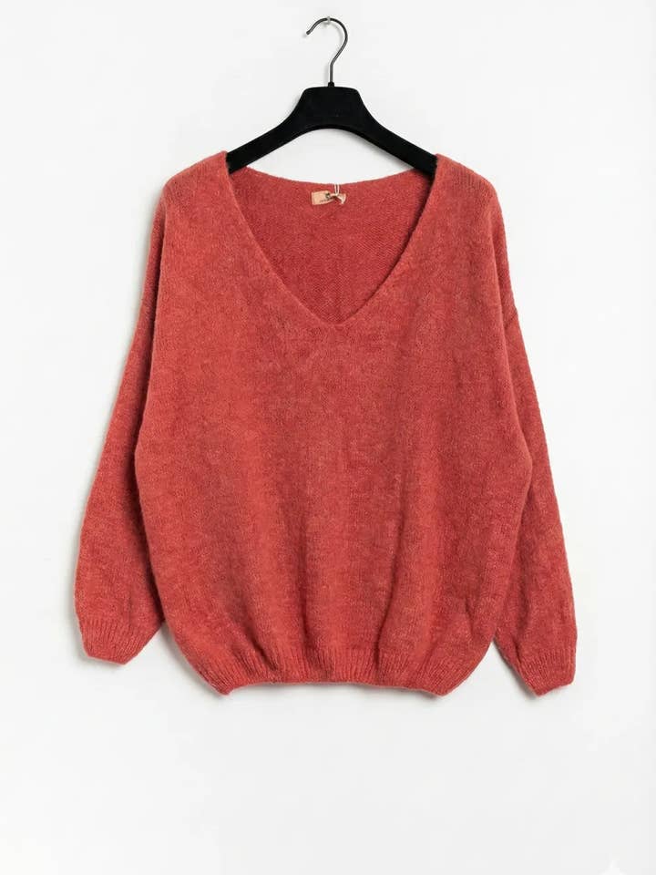 Mimi & Gogo - Vente Pull en maille – femme - Pull uni basique @20127_uni14