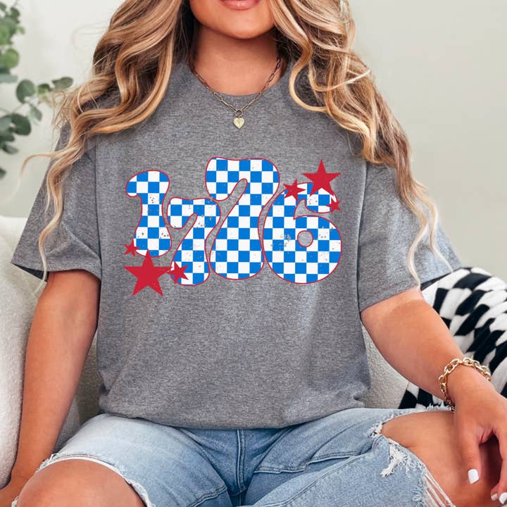 Shoppe SHC - Wholesale T-Shirt (Graphic) - Women's - USA Graphic Shirt | July 4th Graphic Tee | Gildan