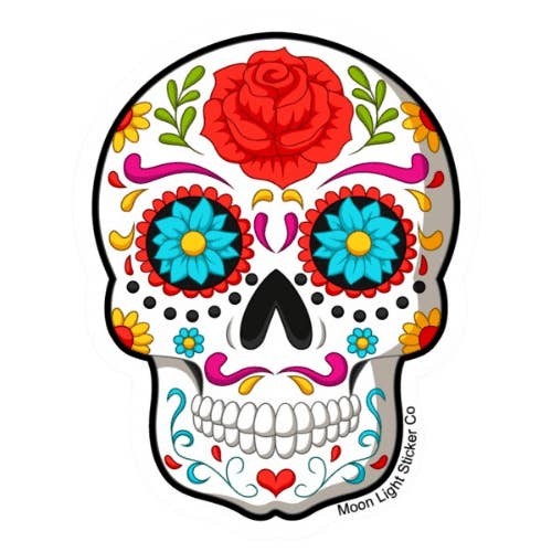 Sukker Skull Sticker for engroshandel hos Moon Light Sticker Co