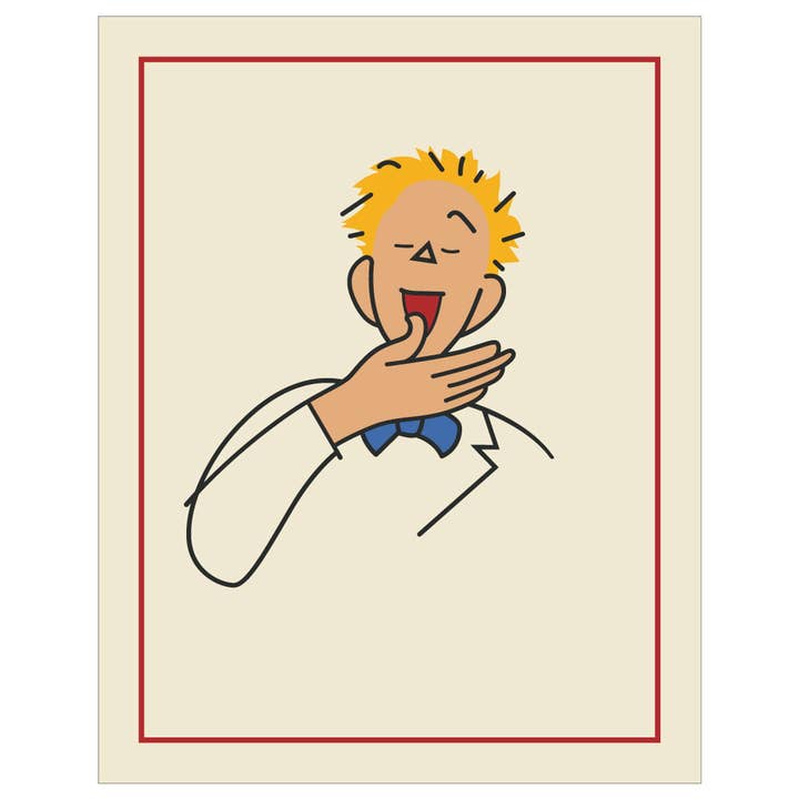 2.5 x 3.5 Satisfied Diner Licking His Fingers Magnet for wholesale by Fridgedoor