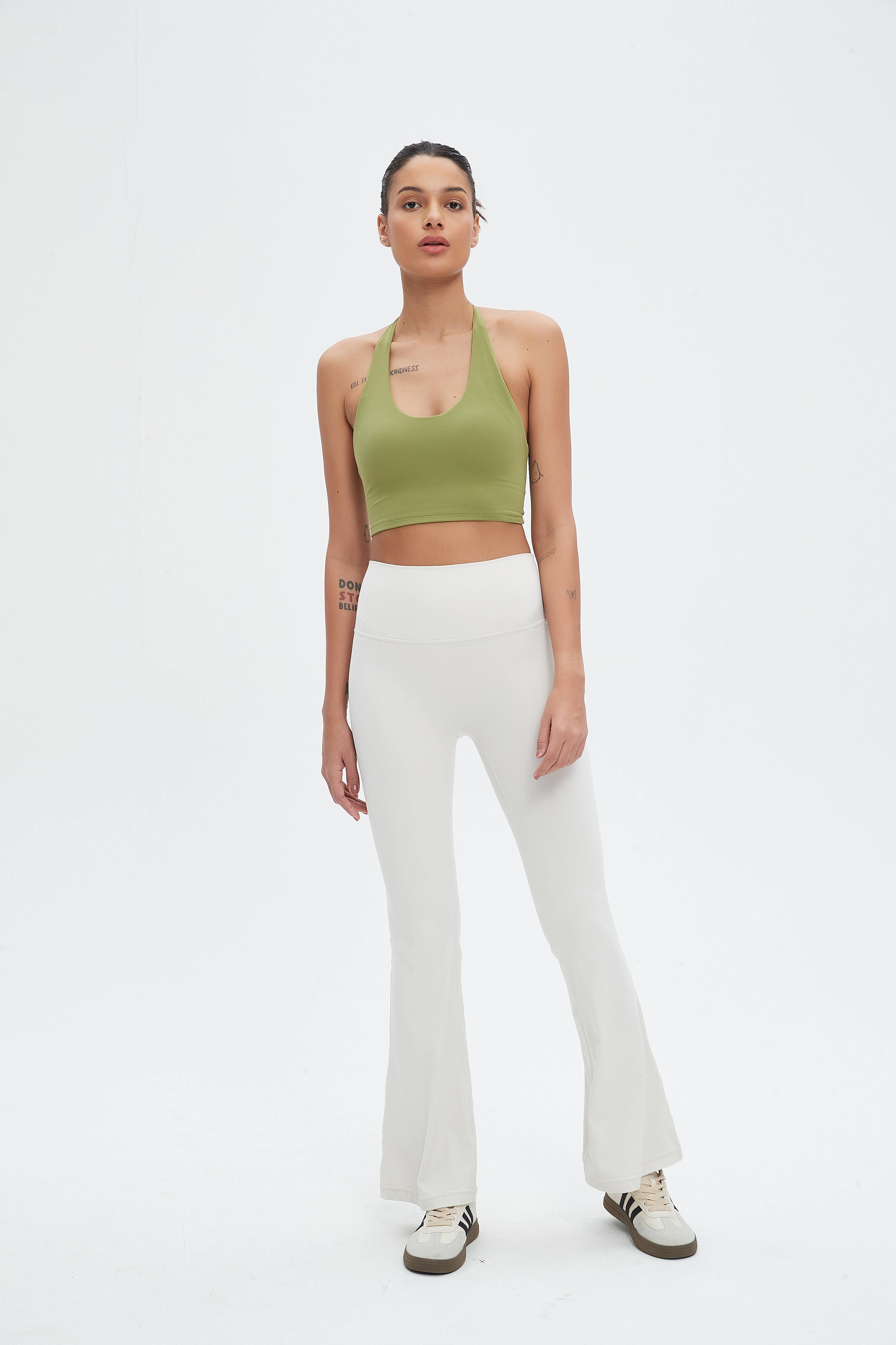 91thelabel – wholesale Activewear set – Women′s – Daphne Lycra® Halter Neck Sports Bra & Flare Pant Set 6