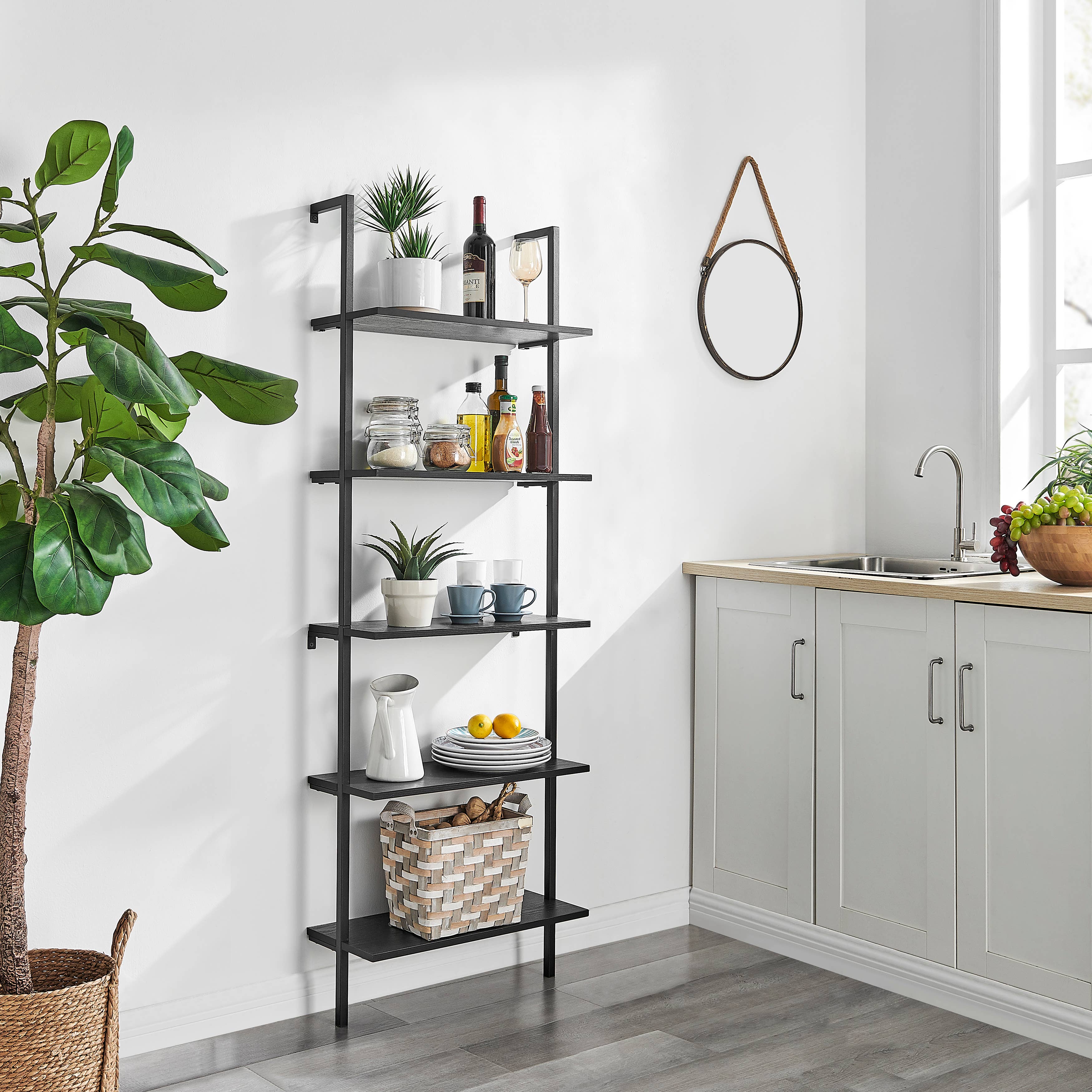 Danya B - Vendita all'ingrosso Mensole da parete - Danya B Everett Scaffale a Parete Moderno a Scala Aperta a 5 Ripiani18