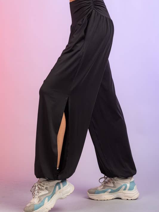 High-Waisted Harem Pants w/ Pockets for wholesale by Pink Irene Wholesale