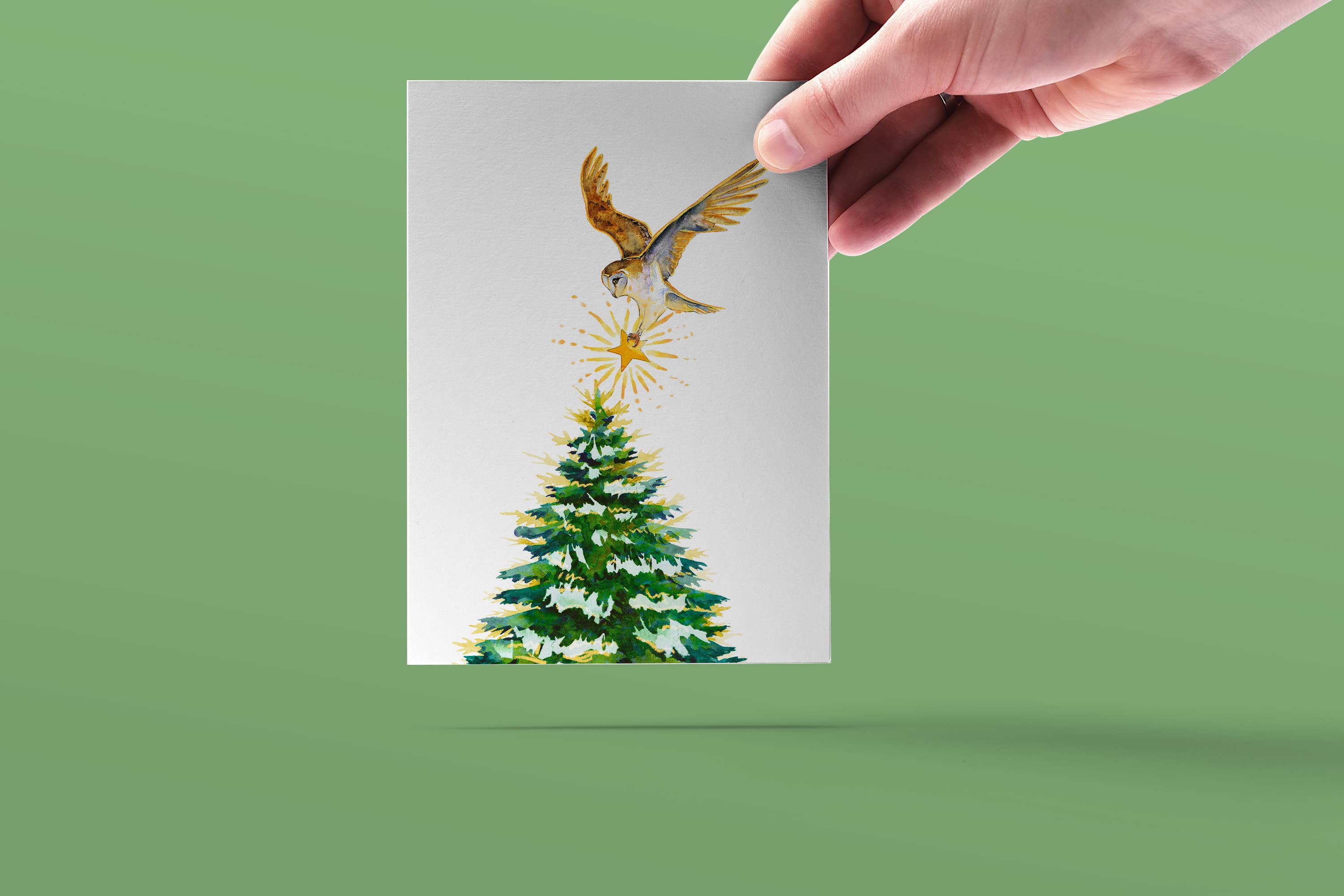 Liyana Studio - Wholesale Christmas Card - Owl Pine Tree - Christmas Card3