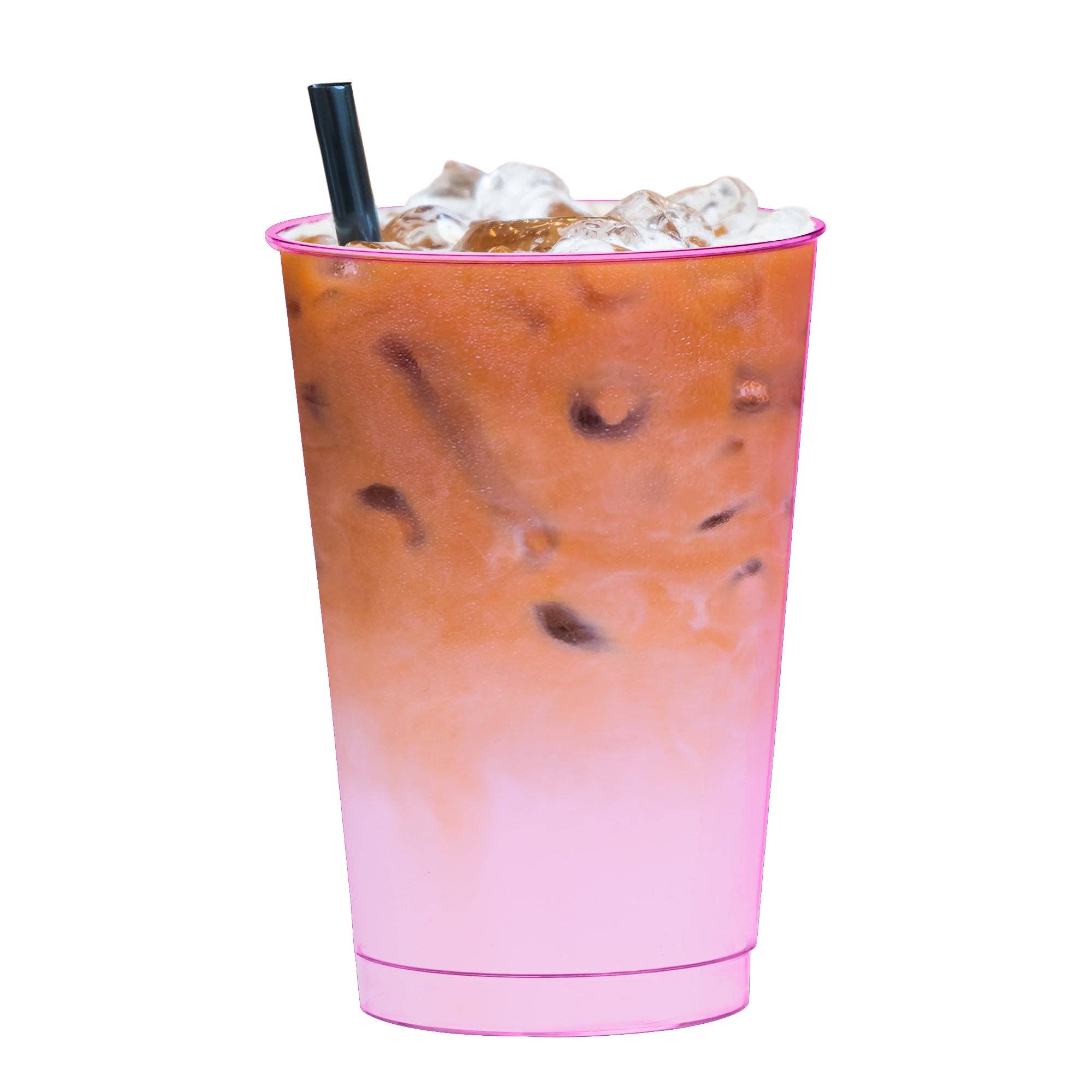 Smarty had a Party - Wholesale Disposable Cup - 12 oz. Clear Pink Disposable Plastic Party Cups - 240 pcs2