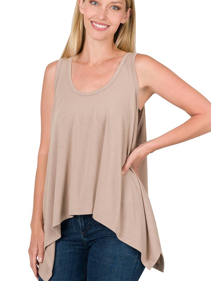 .0723 Asymmetric hem Flowy Tank Top SI-23092 for wholesale by 42POPS