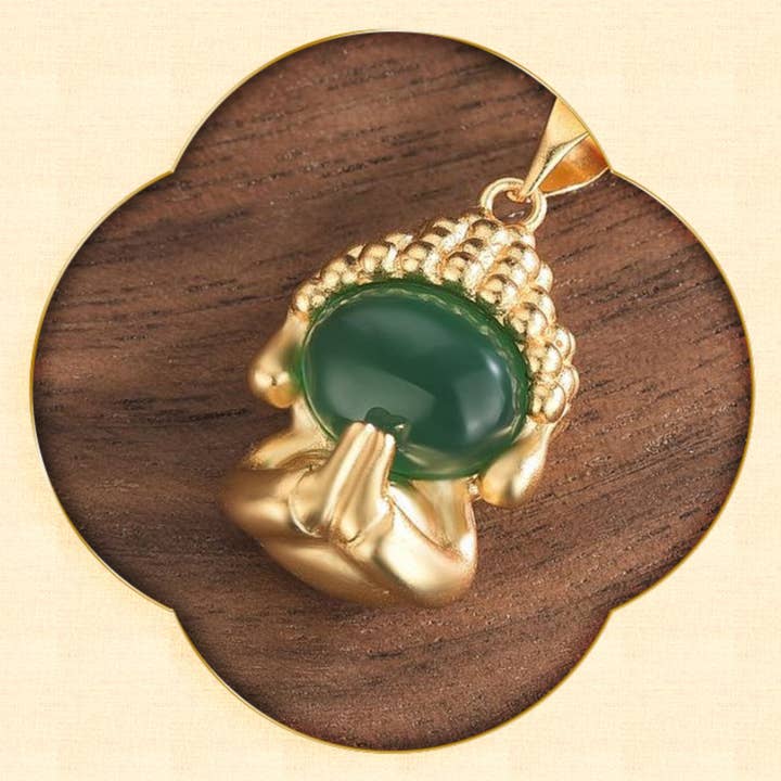 Bright MacMing - Venta al por mayor Collares con colgantes/abalorios - Collar Buda de jade y oro