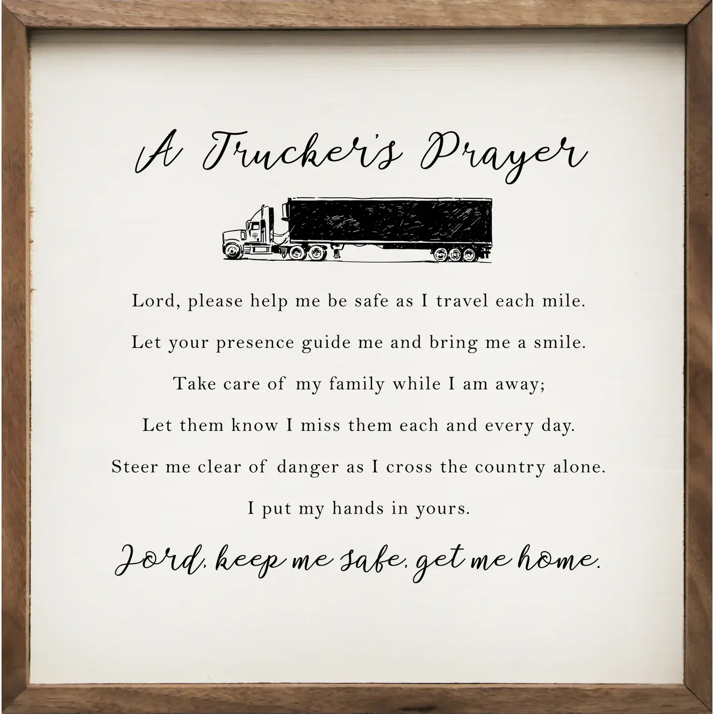 Kendrick Home - Wholesale Wood Wall Art - A Trucker's Prayer White0