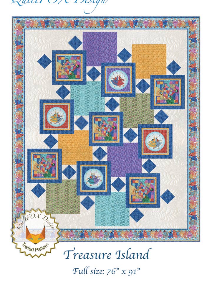 Treasure Island, storlek: 76 ”x 91” för wholesale av Quiltfox Design