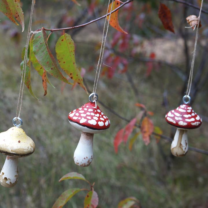 Goblin Grimm Gifts - Wholesale Ornament - Hand Painted Wooden Mushroom Hanging Ornaments4