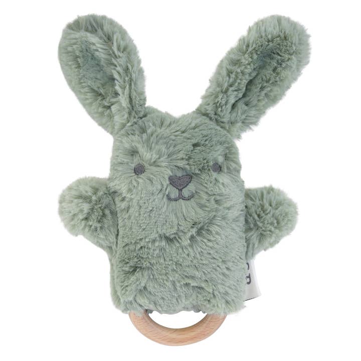 OB Australia - Wholesale Handheld Rattle - Baby - Beau Sage Green Bunny Soft Rattle Toy 6.8"/17cm