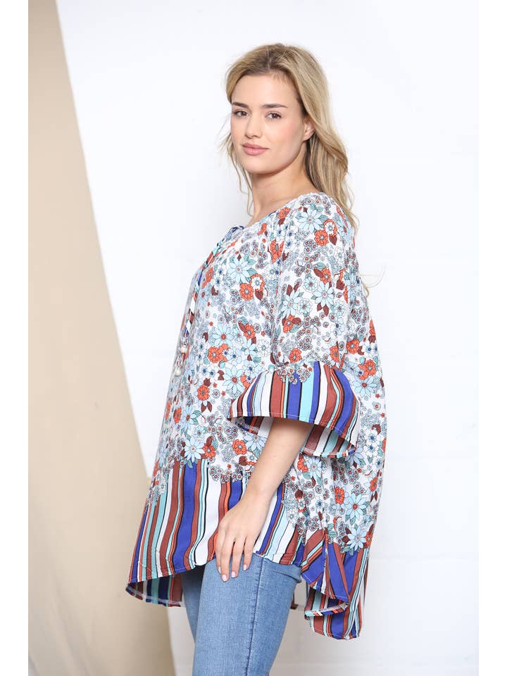 Lucy Sparks - Wholesale Tunic - Women's - Stripe trim floral top10