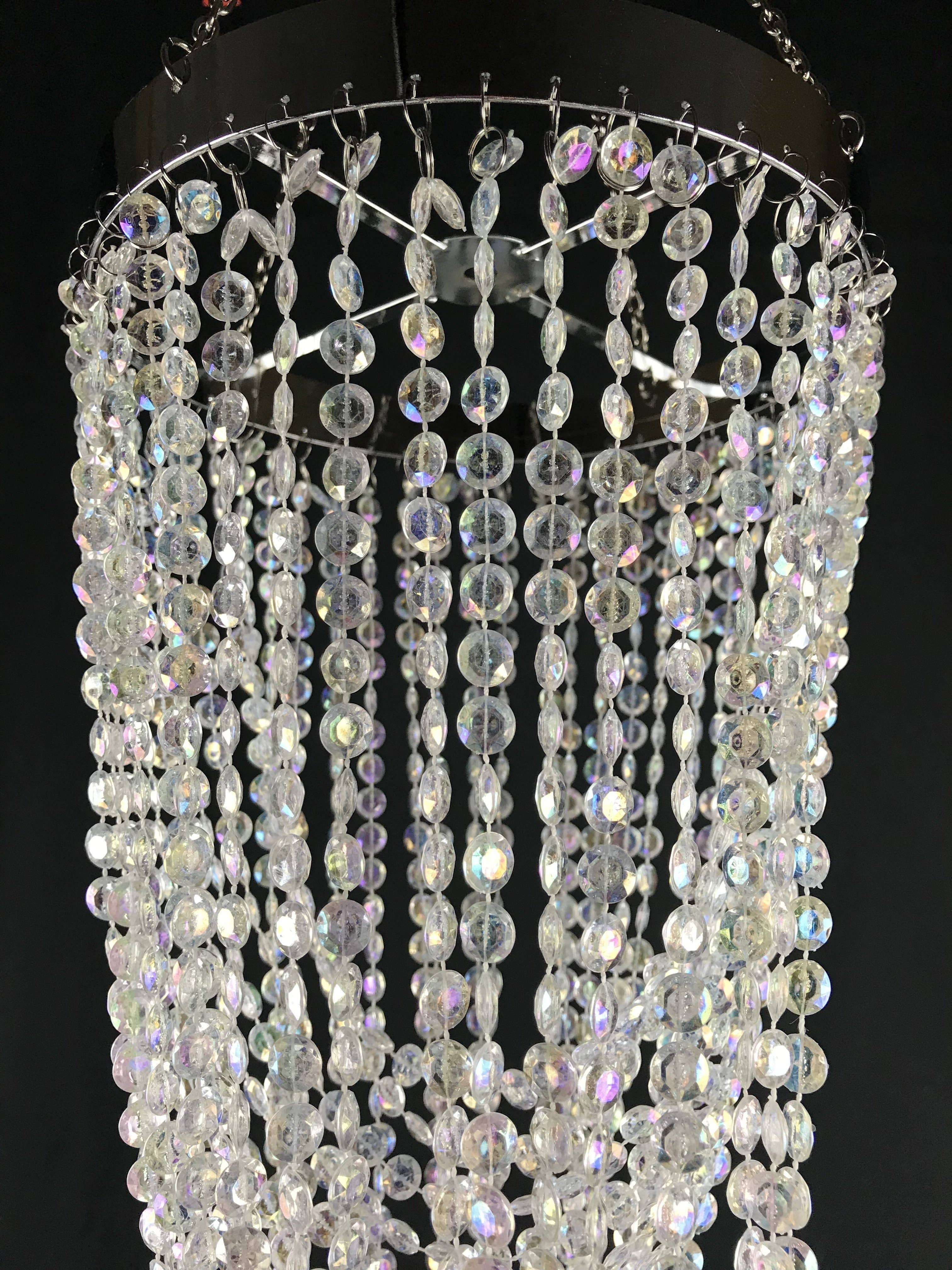 Decor N Beyond - Wholesale Chandelier/Hanging Light - 30" Iridescent Acrylic Spiral Wedding Chandelier Centerpiece1