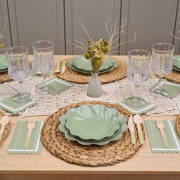 Sophistiplate - Wholesale Dinner Plate - Simply Eco Compostable Bamboo Extra Large Dinner Plate Sage/8pkg