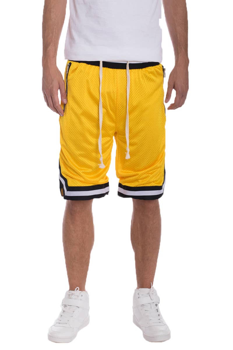 WEIV - Wholesale Athletic Shorts - Men's - Mesh Solid Striped Waist Basketball Shorts3