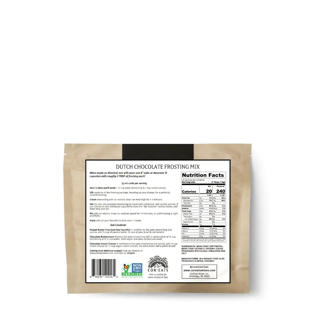 CorEats Mixes, Inc. – wholesale Cake mix – Dutch Chocolate Frosting Mix:  gluten free, dairy free1