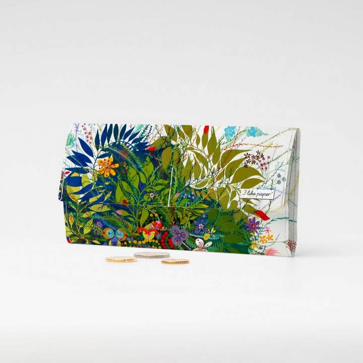 WILD FLOWERS Tyvek® Pappwallet XL//Carteira Clutch por atacado de I Like Paper