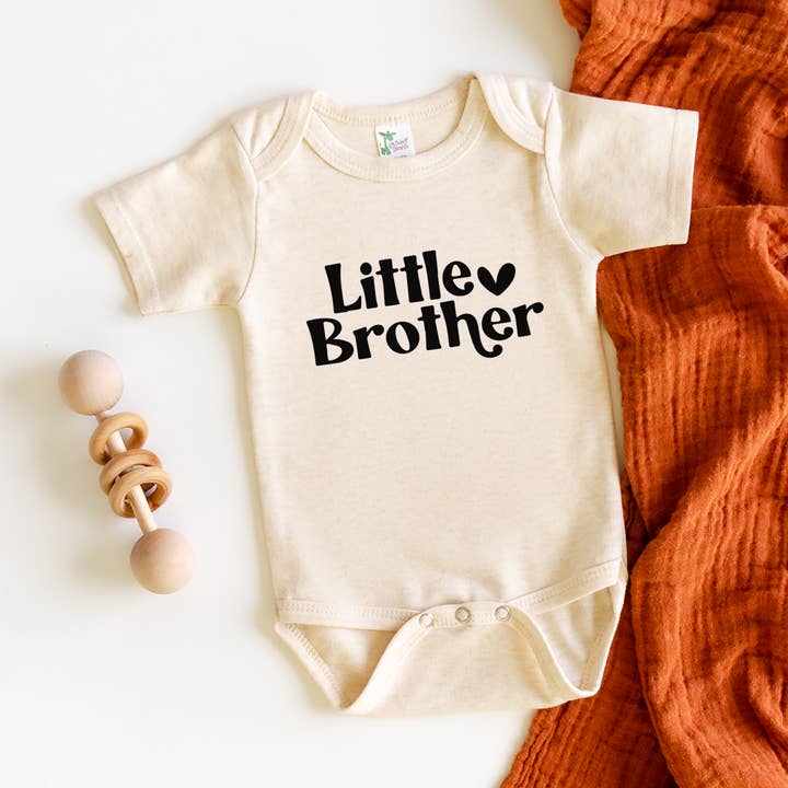Little Brother, Gender Reveal Onesie for Baby Boy for wholesale by Bump & Beyond Designs