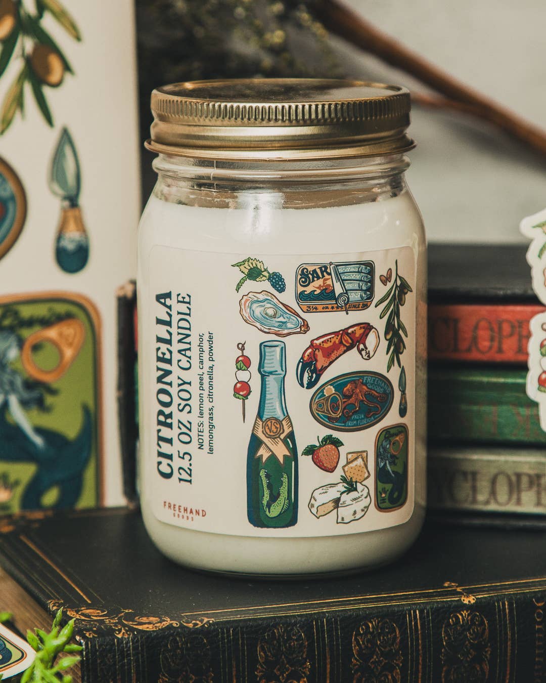 Freehand Goods - Wholesale Jar/Filled Candle - Citronella Soy Candle1