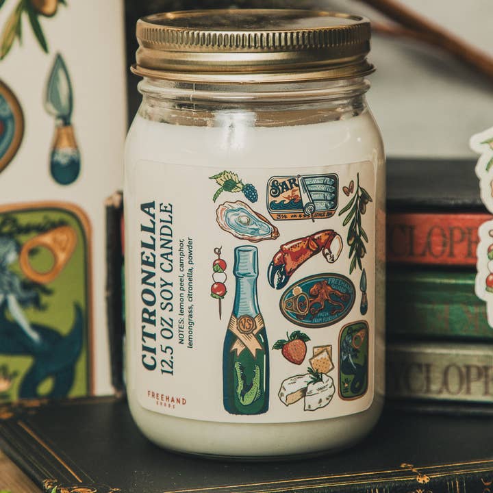 Freehand Goods - Wholesale Jar/Filled Candle - Citronella Soy Candle1