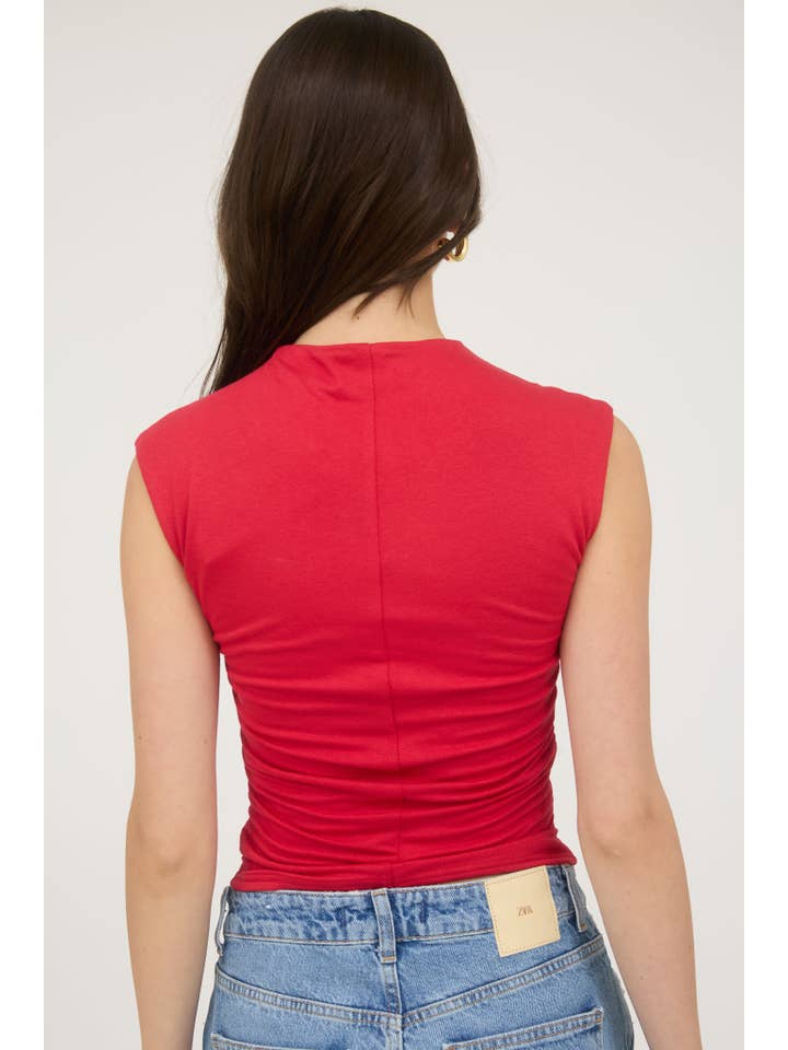 The Workshop Studio - Vente Haut en maille – femme - TOP EN MAILLE FRONCÉE À COL CHEMINÉE RÉVERSIBLE (PRÉ-COMMANDE)25