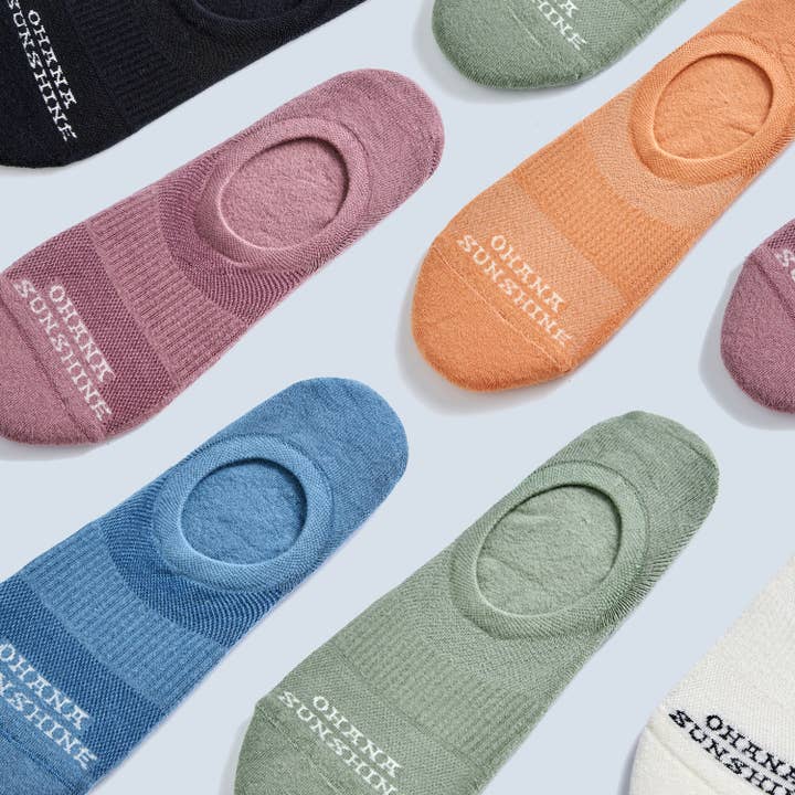 Odor-Control No-Show Socks | Combed Cotton I 6 colors for wholesale by Ohana Sunshine