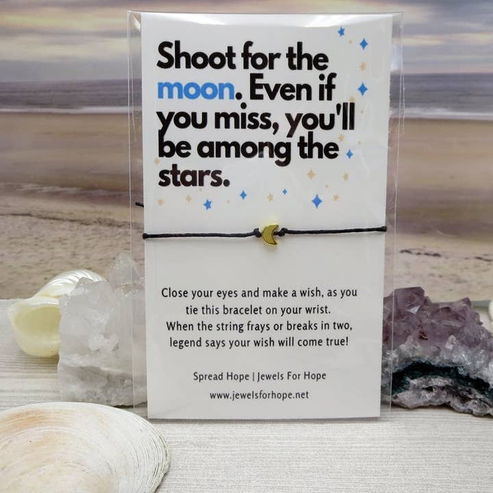 Jewels For Hope - Wholesale Charm/Dangle Bracelet - Moon Wish Bracelet - Inspirational Cord Charm Jewelry3