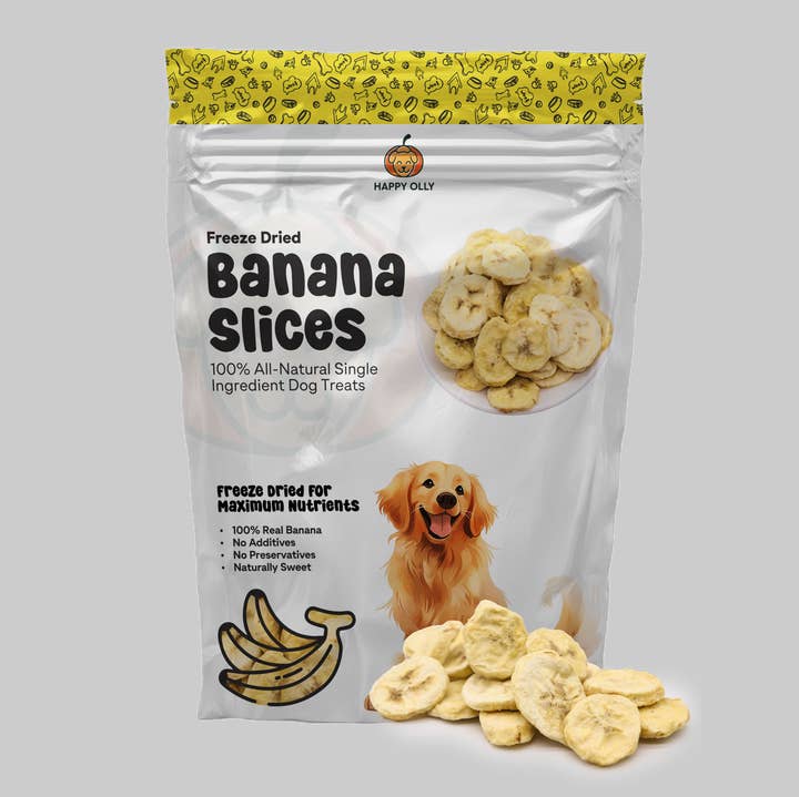 Happy Olly - Wholesale Pet Treats - Dog - Happy Olly Freeze Dried Banana- Single Ingredient Dog Treat0