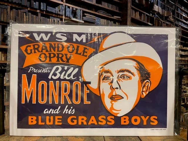 Hatch Show Print - Wholesale Poster - Bill Monroe Horizontal Poster1