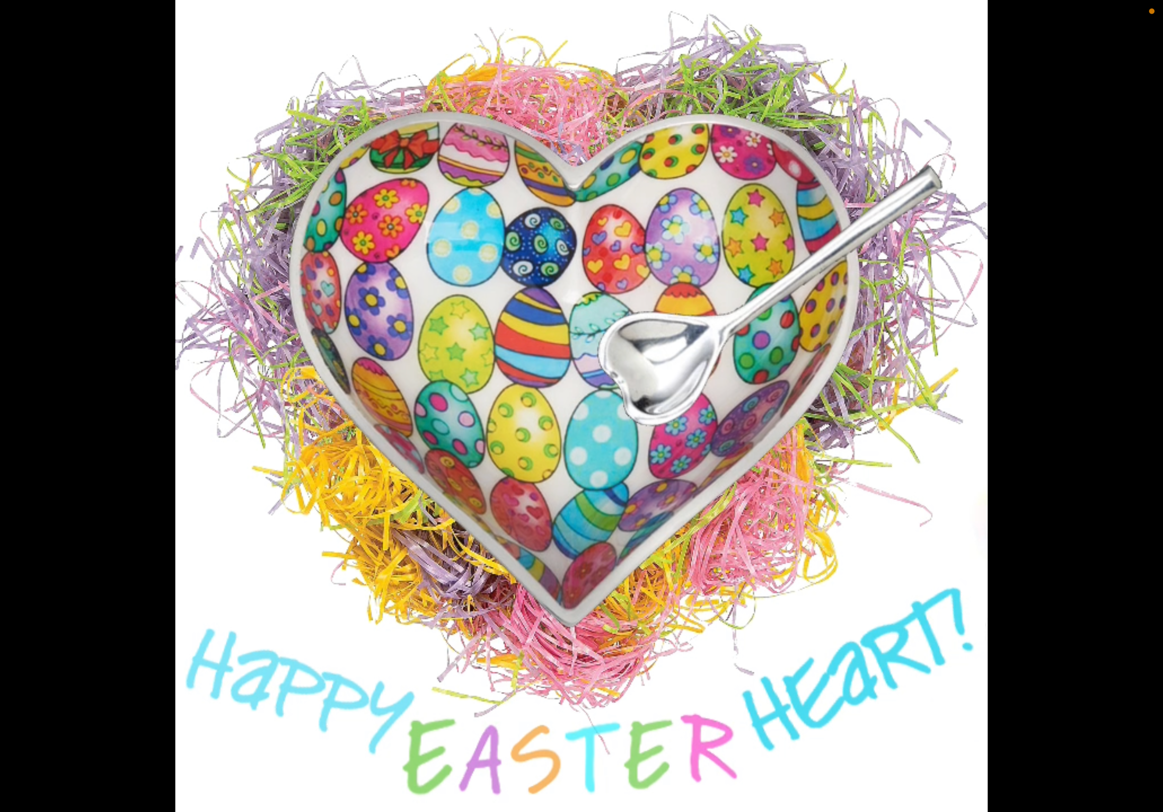 Inspired Generations - Wholesale Decorative Plate/Dish/Bowl - Happy Easter Heart with Heart Spoon2