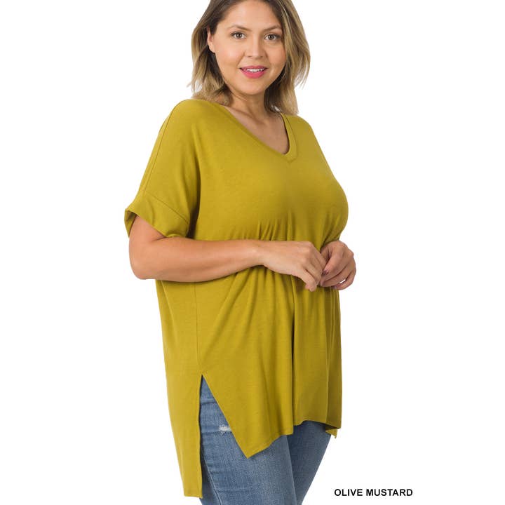 `.Plus size V Neck Top w/ side-slit and other Purchase Wholesale top plus size. Free Returns & Net 60 Terms on Faire trending on Faire.