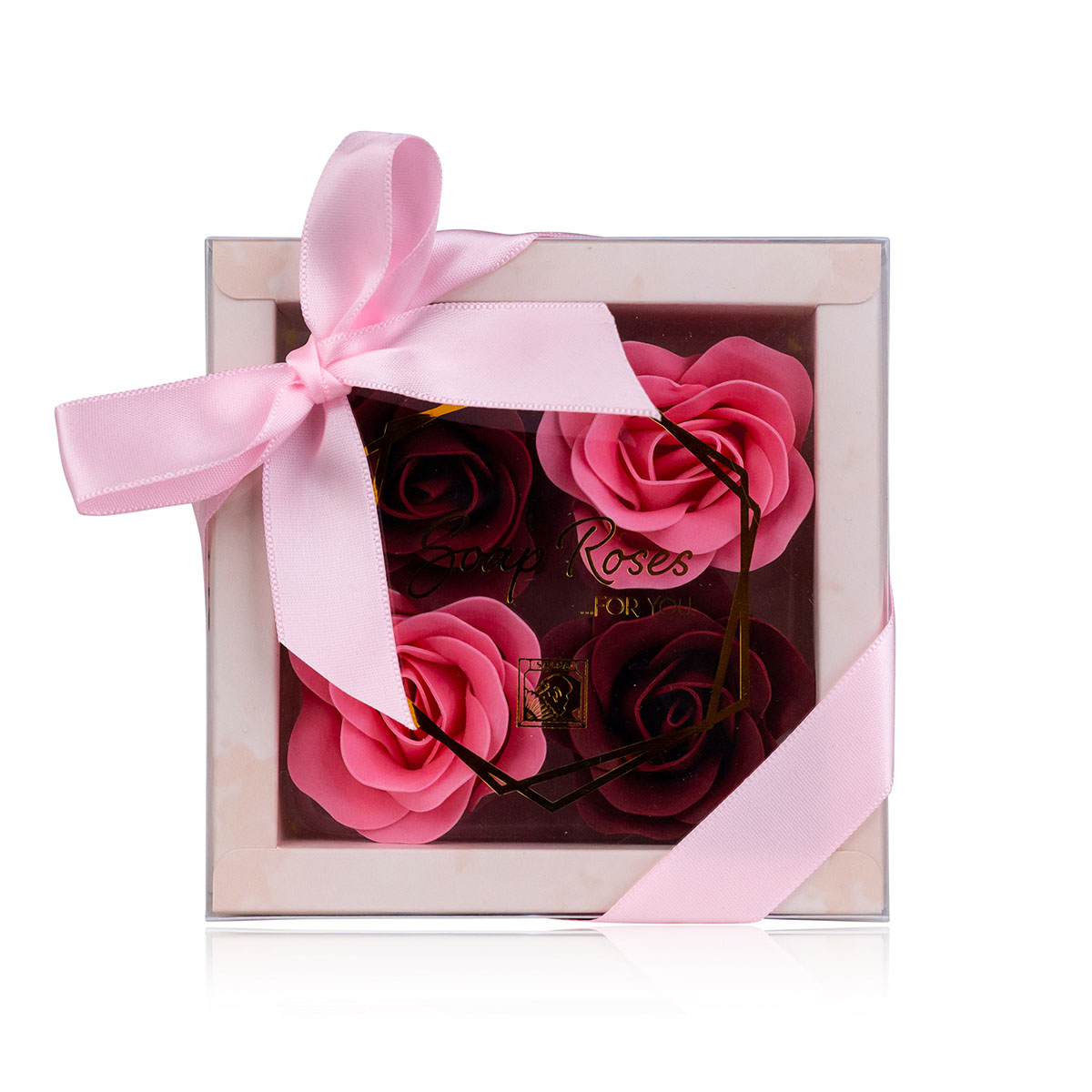 VewoTex - Wholesale Bath & Body Set - Bath Roses Gift Box 4x4g » Bath Confetti | Soap Roses Set in Light Gift Packaging with Bow | Rose Scent2