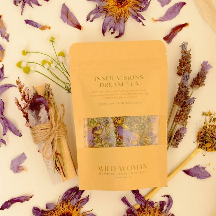 Wild Woman Herbal Apothecary - Wholesale Loose Tea - Inner Visions Dream Tea | Mugwort, Blue Lotus & Lucid Dreams