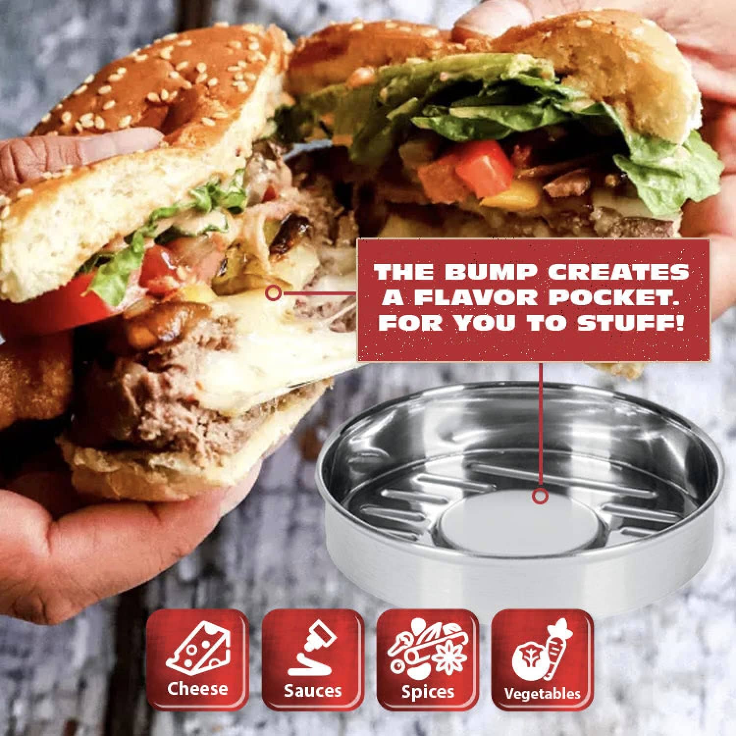 BBQ-AID - Wholesale Kitchen Tool/Gadget - Porcelain Burger Press2