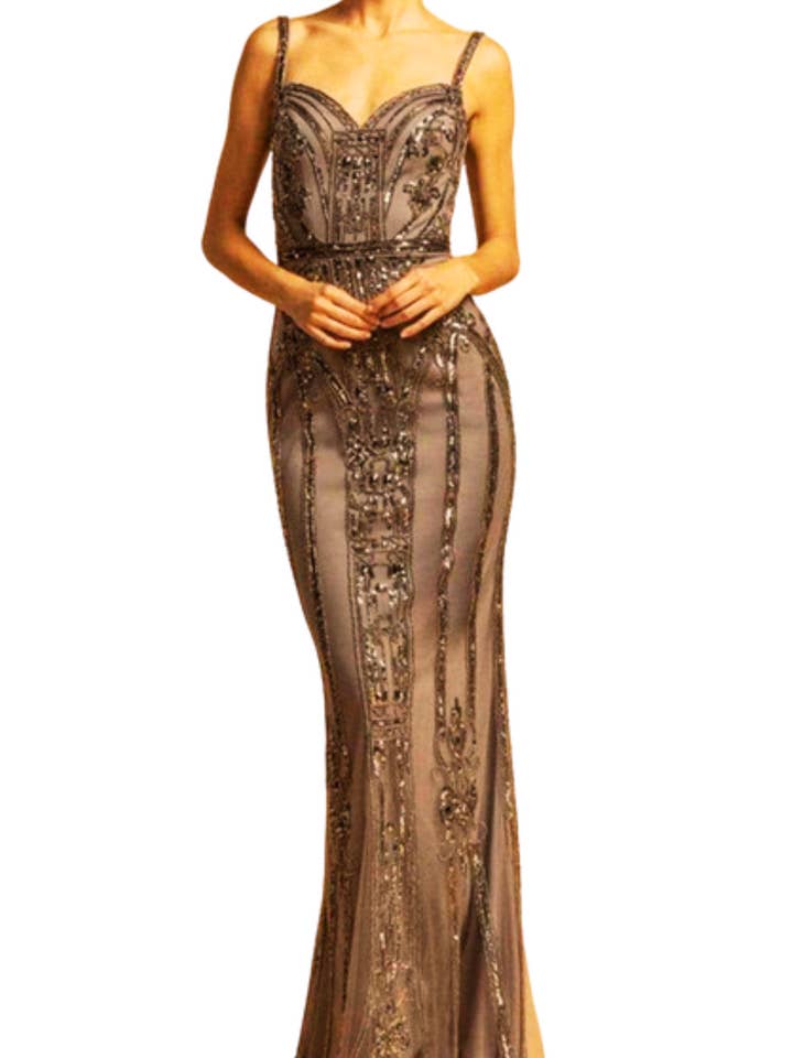 Aspeed Embellished Long Evening Dress for wholesale by New Yorker's Apparel