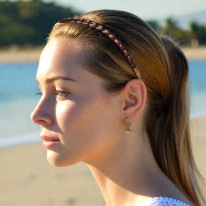 Women Fishbone Braid Lazy Wig Twist Braid Headband for wholesale by WoodWristCo