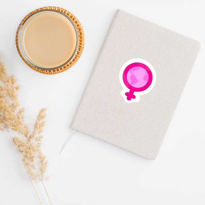 Venus Symbol with Earth Sticker for wholesale by Warrior Woman Co. Designs